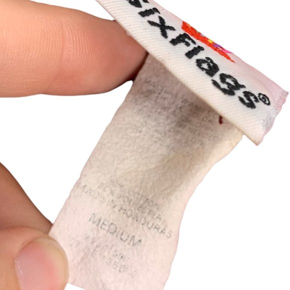 Vintage Y2K Six Flags Magic Mountain California Oversized Red Pull Over Sweater - Picture 4 of 7